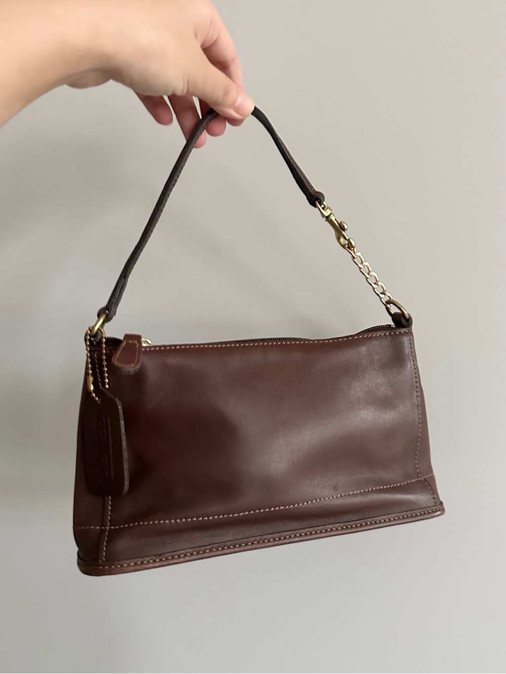 Vintage Coach 9311 Bleecker Demi mahogany brown leather shoulder bag
